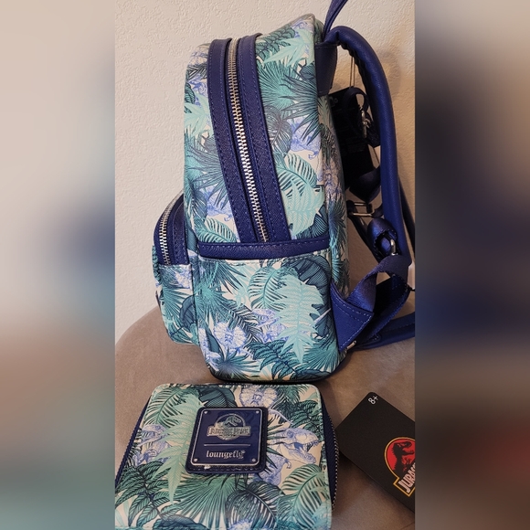 Loungefly Jurassic Park Backpack Purse and Wallet - Picture 7 of 16